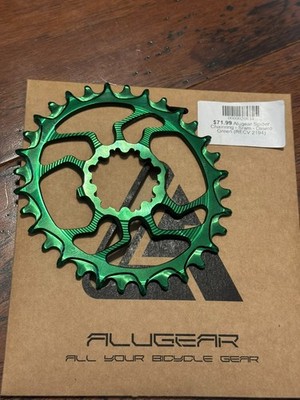Alugear MTB Oval Chainring Sram 3-Bolt 32T 3mm offset Green
