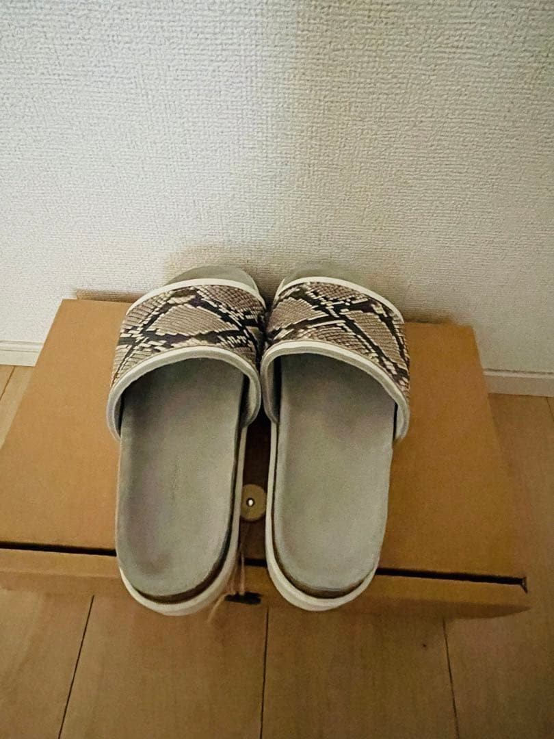 Hender Scheme Kamaboko Sandals Python Pattern Box… - image 5