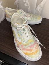 VANS WARD Psychedelic Sneakers Women Size 7 Multicolor Tie Dye Shoes Low Top