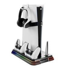 For PS5 Slim / PS5 Pro Stand Cooling Station Dual Controller Charging Station