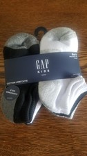 Gap Boy's Low Cut Socks Shoe Size 7-10 Black, White  Gray 