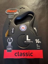 Flexi New Classic LARGE Retractable 16 Ft Tape Leash Black Made In Germany NEW