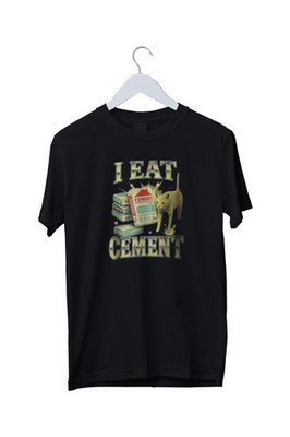 I Eat Cement Cursed Cat lustiges Meme Liebhaber Grafik Herren T-Shirt S M L XL 2 3 4 XL