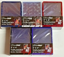 Ultra Pro Top Loaders Color Border RED, BLUE, BLACK, WHITE PURPLE Color Match