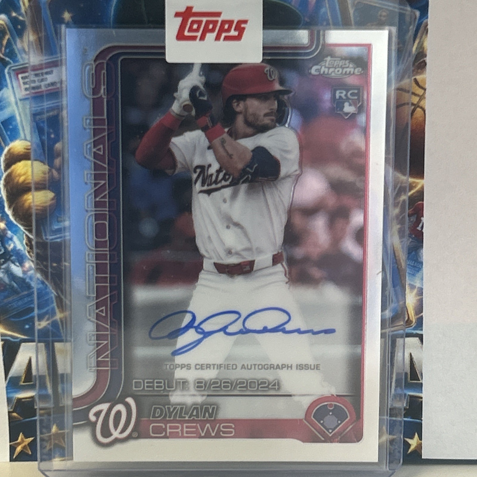 2025 Topps Chrome Dylan Crews Rookie Auto  Washington Nationals MLB Debut CRDADC