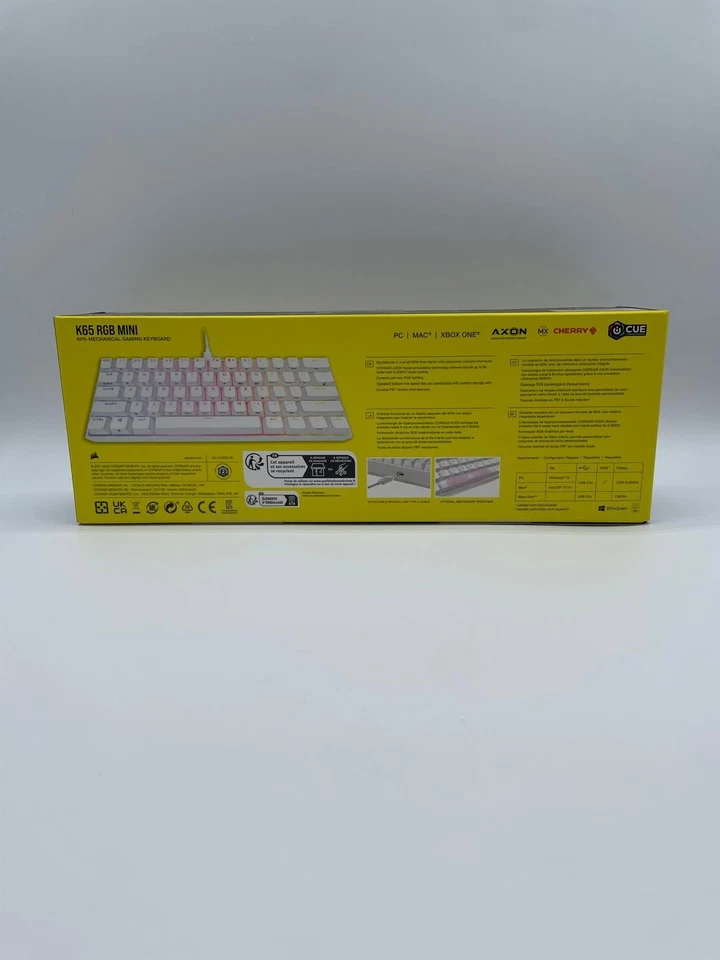 CORSAIR - K65 RGB Mini Wired 60% Mechanical Gaming Keyboard. White, New - Image 3 of 3