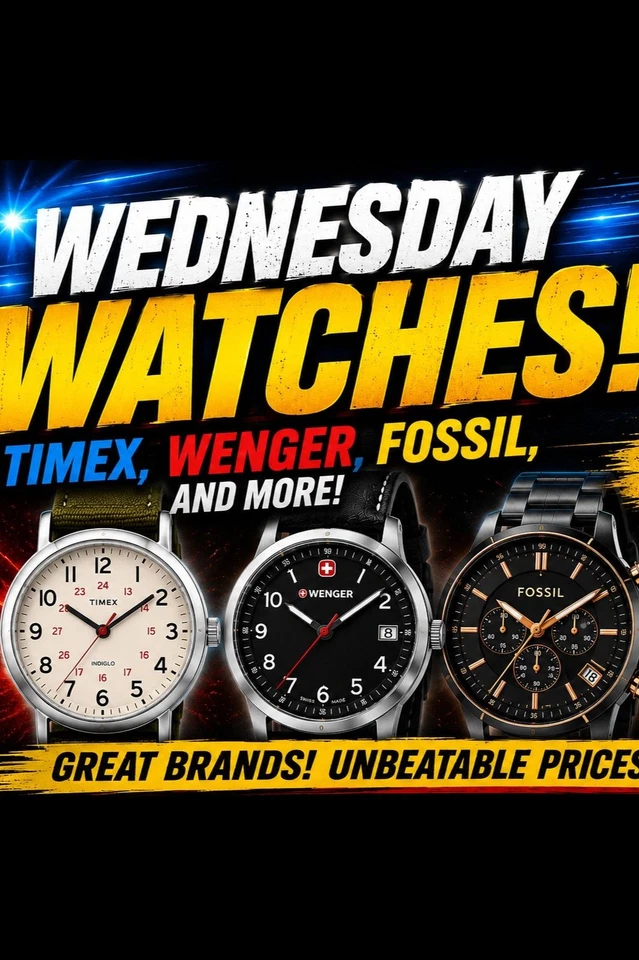 WEDNESDAY WATCHES! TIMEX, WENGER, FOSSIL, AND MORE! $1 STARTS NO RESERVE!