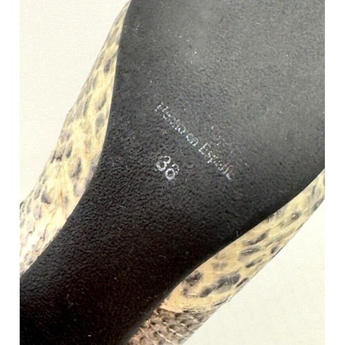 Shelly's London Snake Print Leather Chunky Block Heel Boots Spain EU 38 US 7.5 - Picture 8 of 8