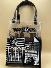 VINTAGE Vinyl TOYS R US Clear Tote Bag Small NEW YORK CITY TIMES SQUARE