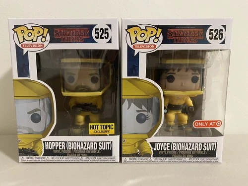 FUNKO POP! STRANGER THINGS HOPPER JOYCE (BIOHAZARD SUIT) #525 526 TARGET HOT TOP