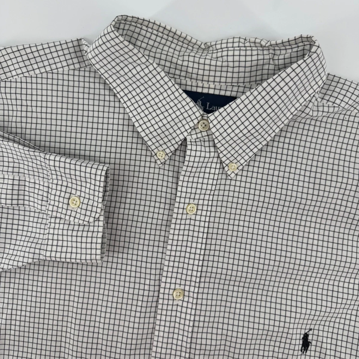 90s Ralph Lauren BIG SHIRT M 同色ポニー Lauren Ralph Lauren Ralph Lauren Big Pony Casual Button-Down