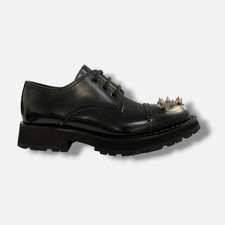 Alexander McQueen Mens Black Spike-Stud Derby Shoes Size 39