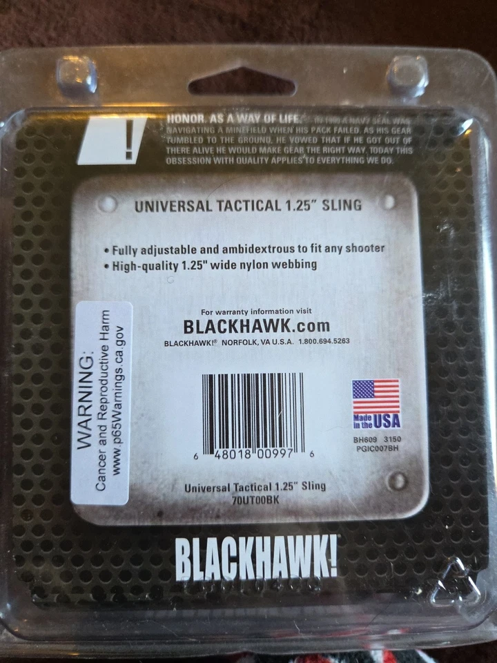 Blackhawk 70UT00BK Universal Tático Estilingue de 2 Pontos 1,25" Novo no Pacote - Imagem 2 de 2