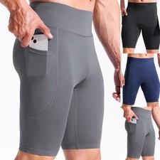 Pantaloncini da allenamento uomo poliestere spandex alta elasticità per corsa e ciclismo