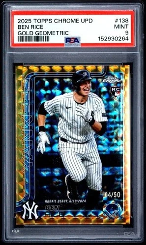 2025 Topps Chrome Ben Rice PSA 9