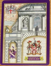 RW106 Swap Playing Cards 1 WORSHIPFUL 2003 Temple Bar City Of London Purple