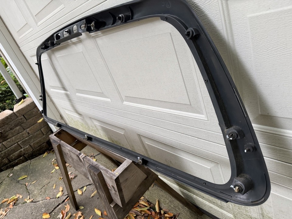 97-03 OEM Ford F150 Rear Window Extended Cab Glass Molding Frame Bezel ...