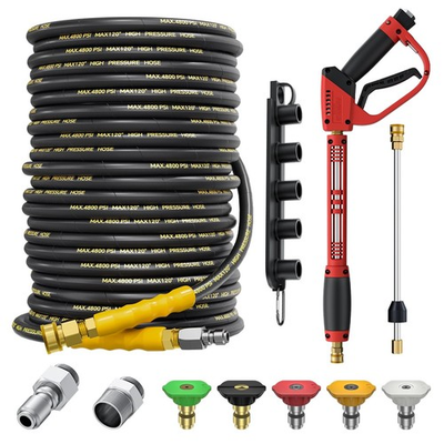#ad #ad 5000PSI Pressure Washer Gun and Hose Kit 100FT Kink Resistant Steel Braided ... $185.17
