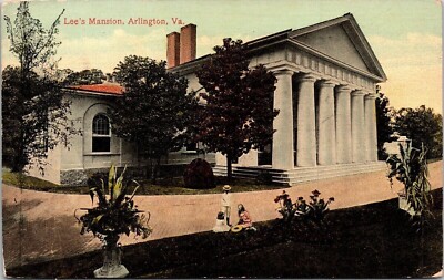 Lees Mansion Arlington VA Virginia Antique Postcard PM Washington DC Cancel WOB