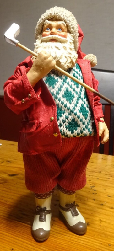 Golfing Santa 10" tall Perfect
