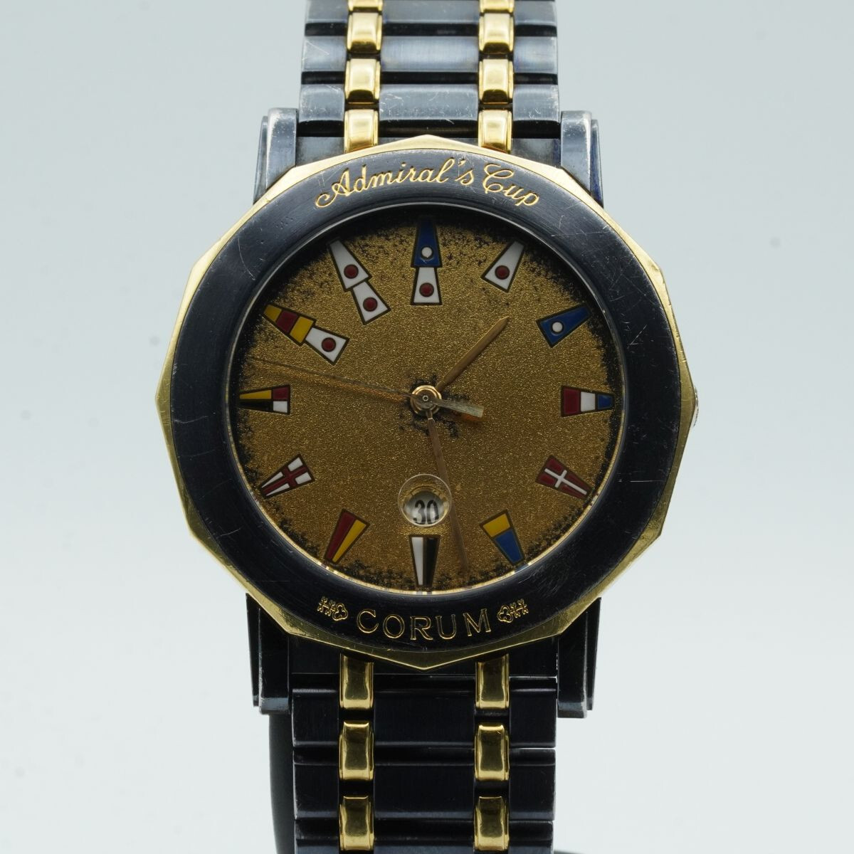 CORUM ADMIRALS CUP HEREN UHR QUARTZ 35MM STAHL MIT STAHL BAND