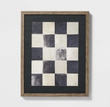 Studio McGee Threshold 16"  20" Checkerboard Framed Wall Art NEW 