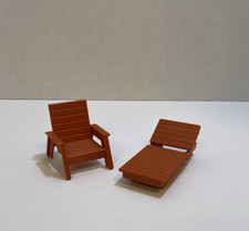 Juego de patio Fisher-Price Little People vintage sillón silla regular naranja