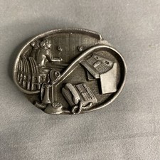 VTG Women Communication Industry Telephone 1989 Siskiyou Belt Buckle X-15 Pewter
