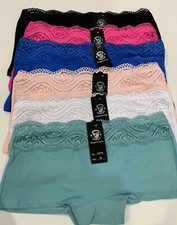 New women 6 pcs lot front lace boyshorts cotton  underwear panties-SMLXLXXL