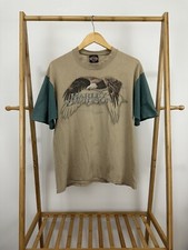 VTG 90s Harley-Davidson Two Tone Big Eagle Shield Distressed T-Shirt Size L
