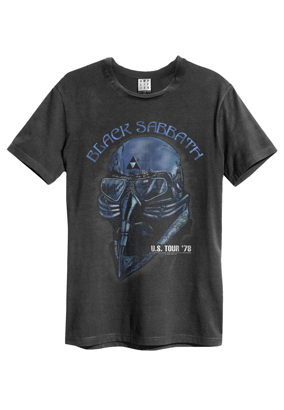 Official Black Sabbath 78 Tour Band Logo Unisex Charcoal T-Shirt Amplified Collection