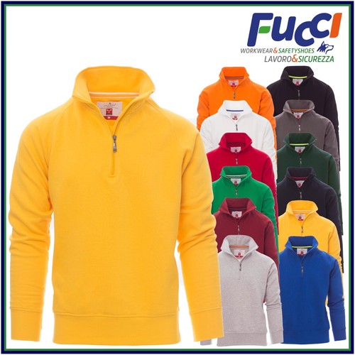 Felpa Uomo Con Mezza Zip Senza Cappuccio in Cotone da Lavoro Invernale  Payper | eBay