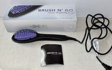 SHE by Beyond The Beauty Brush N' Go Ceramic Straightening Brush-NEW in open box