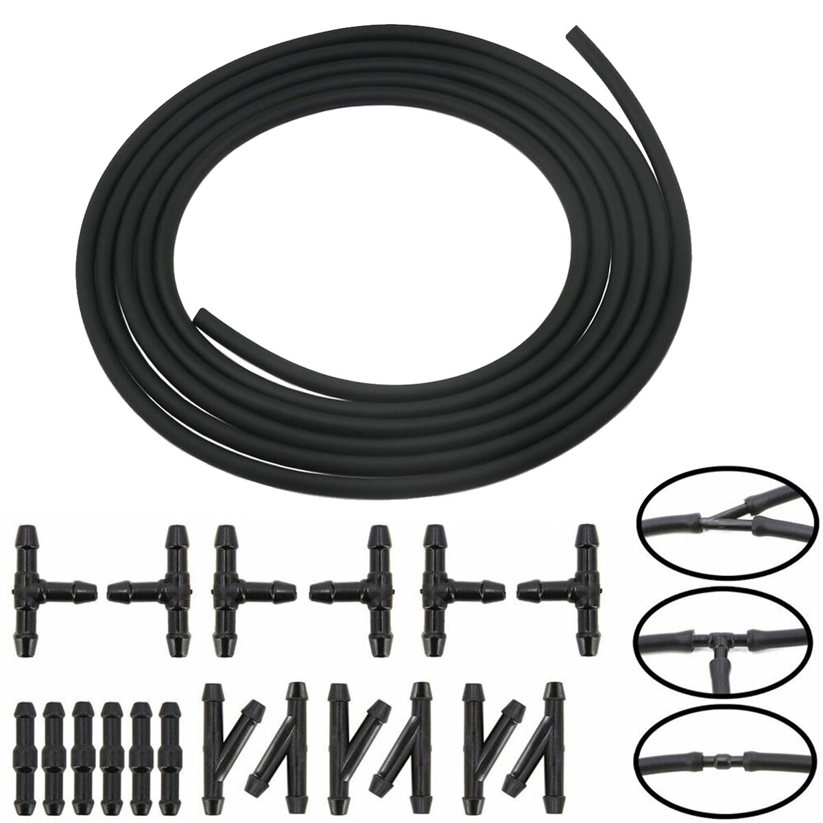 2M Car Windscreen Wiper Washer Jet Tube Pipe Nozzle Pump Hose W