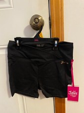 NEW GIRL'S SIZE 12-14 JUSTICE BLACK CROSSOVER WAIST DANCE SHORTS