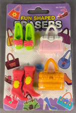 3-D Fun Shaped Colorful Fun Erasers Brand New Boot Shoes  Purses Colorful