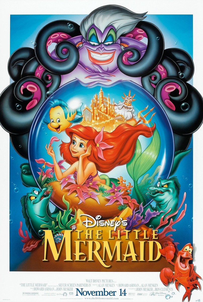THE LITTLE MERMAID (1989) ORIGINAL MOVIE POSTER RE-RELEASE 1997