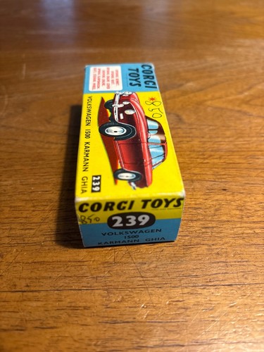 Corgi Toys-Volkswagen 1500 Karmann Ghia with box 239-England’60 - Imagen 11 de 12