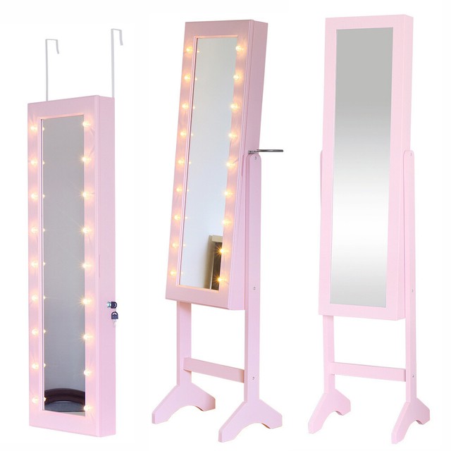 Full Length Floor Mirror With Led Lights Large Standing Makeup