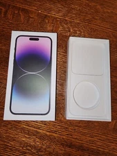 EMPTY BOX ONLY retail demo repair apple iphone 14 pro max deep purple unlocked