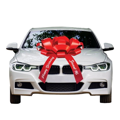 CarBowz Magnetic Happy Birthday Car Bow Large Car Bow Defects Minor Imperfection - Picture 35 of 35