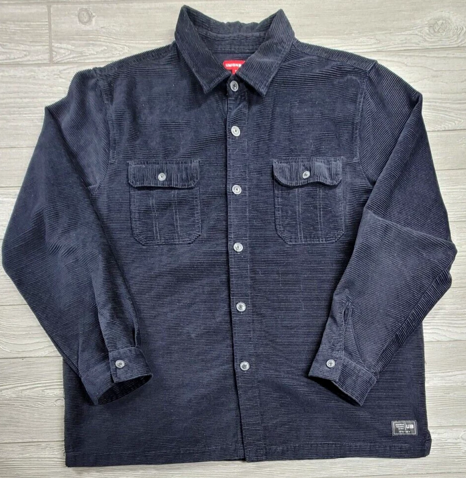 UNIONBAY Men 2XL Blue Button Up Long Sleeve Workshirt Jacket Corduroy Heavy - Image 2 of 4