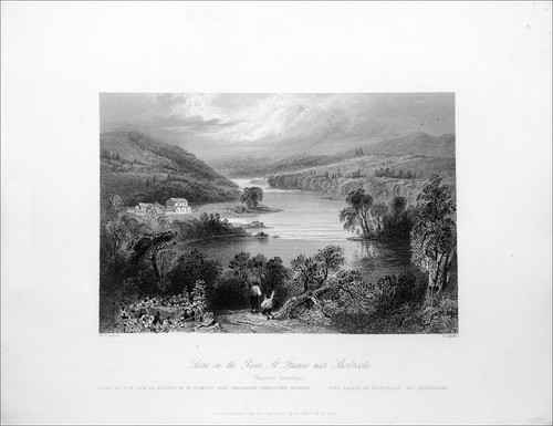 CANADA (ESTRIE,QUEBEC) - SHERBROOKE: Vue de la RIVIÈRE St-FRANÇOIS - Gravure 19e - Imagen 2 de 2