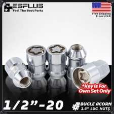 4 Pc Ford 1/2-20 Acorn Wheel Lock Chrome 1.4" Fit Mustang/LTD/Ranger/Taurus