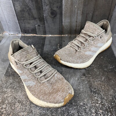 adidas Pure Boost Trace Khaki Men's 12 S81992 Athletic Running Sneakers Oatmeal