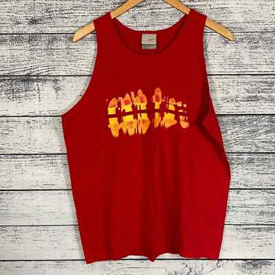 Vintage Nike Y2K Silver Tag Made In USA Tank Top Summer Red