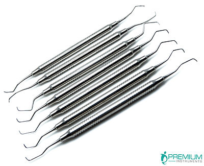 Dental Periodontal Gracey Curettes 1/2-13/14 Hollow Double End Instruments 7 Pcs