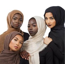 Ladies Premium Viscose Maxi Crinkle Cloud Hijab Scarf Shawl Quality Guaranteed