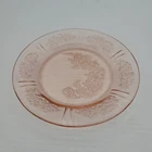 VINTAGE FEDERAL GLASS SHARON CABBAGE ROSE PINK 6"  BREAD & BUTTER DESSERT PLATE