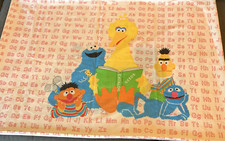 1980s Sesame Street 2 Pillowcases Alphabet Bert Earnie Big Bird Cookie VTG 38x30